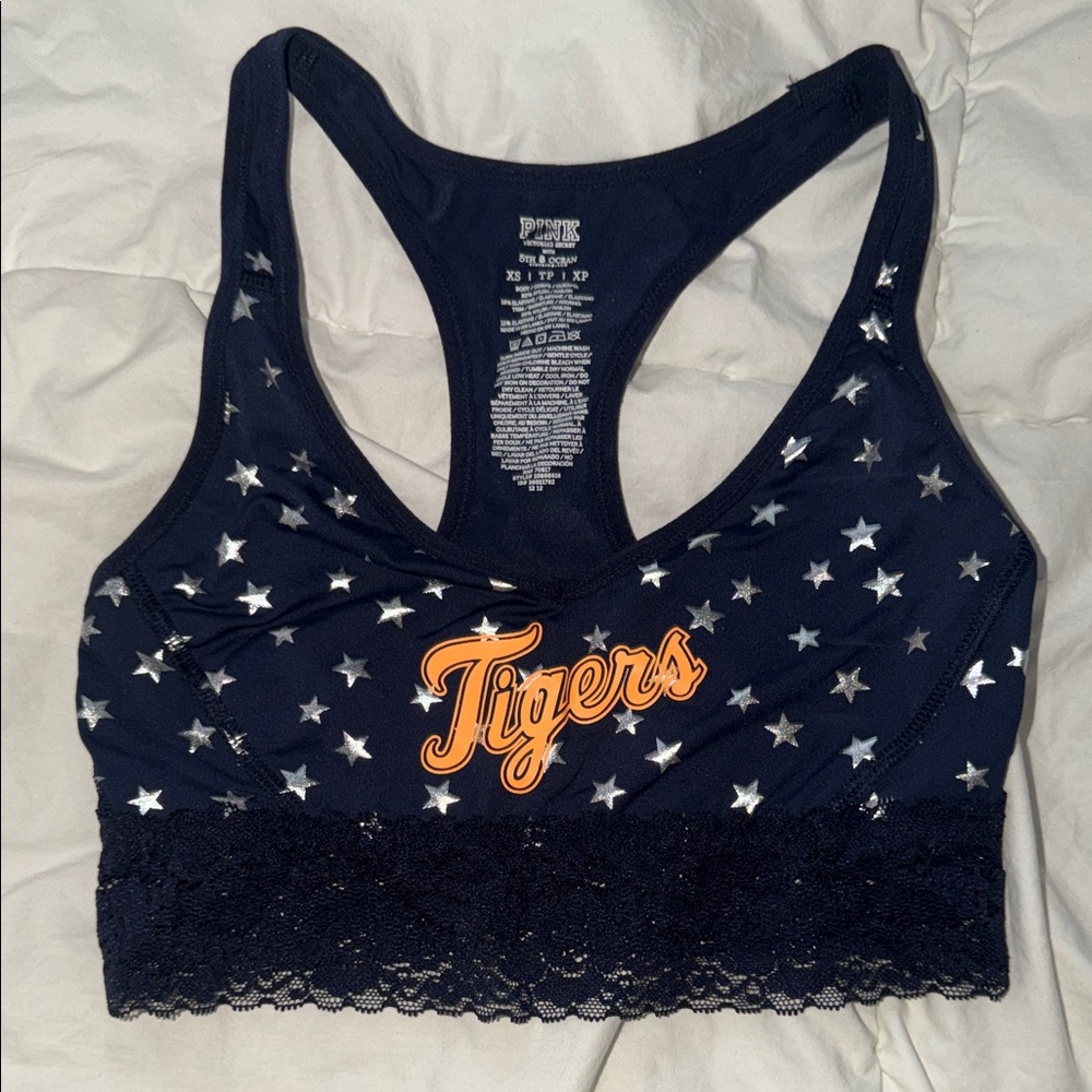 VICTORIAS SECRET PINK DETROIT TIGERS SPORTS BRA